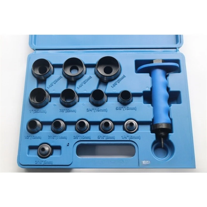 Interchangeable Round Belt Hole Punch 14 Sizes Leather Puncher Tool Set For Leather Craft DIY