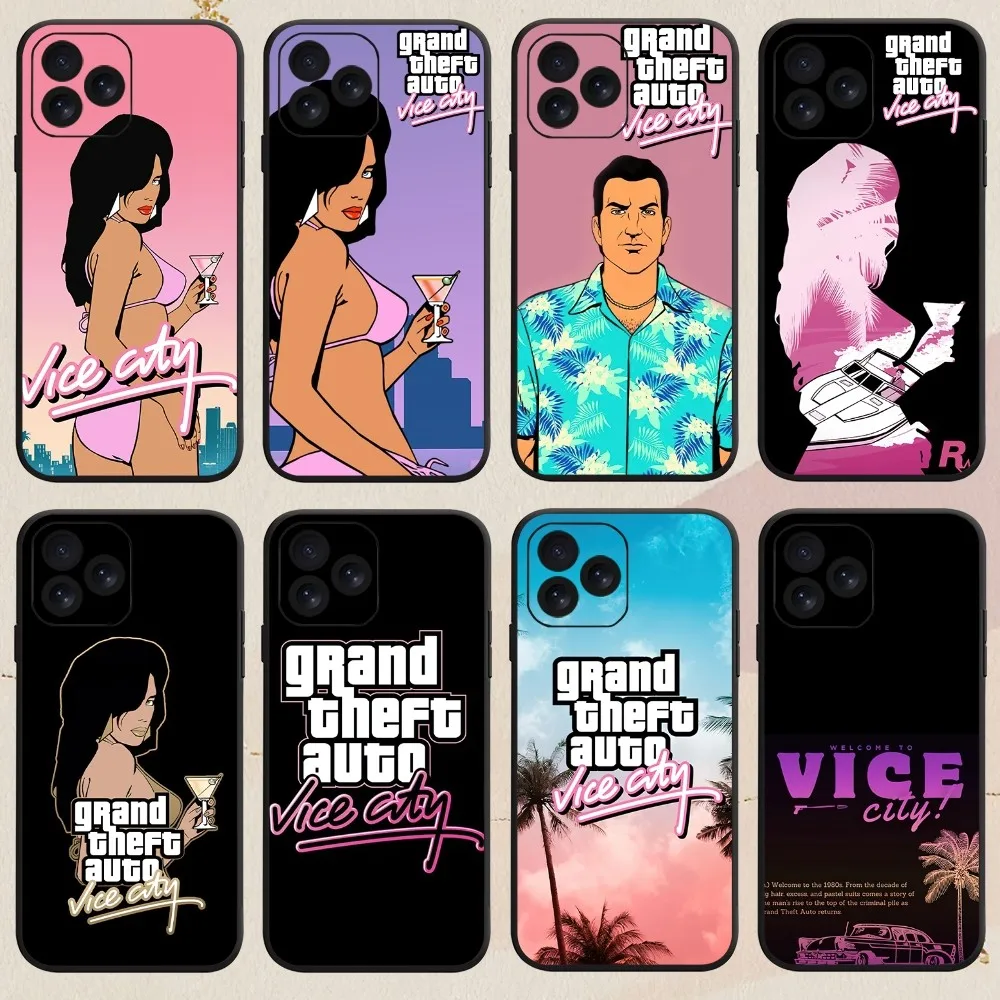 Game Grand Theft Auto Vice City Phone Case For iPhone 8 14 15 13 12 11 Mini X Xr XS Pro MAX Plus Shell