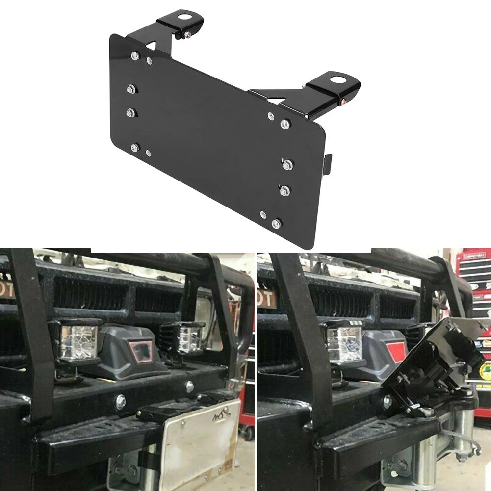 

Universal Solid Steel Winch Roller Fairlead Mounting Bracket License Plate Holder Auto Winch Fairlead Bracket