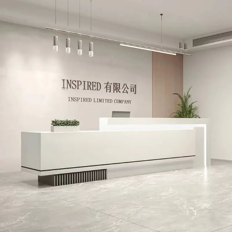 

Beauty Nordic Bar Counter Cashier Cabinet Modern Simple Elegant Reception Desks Glamour Aesthetic Mostrador Office Furniture