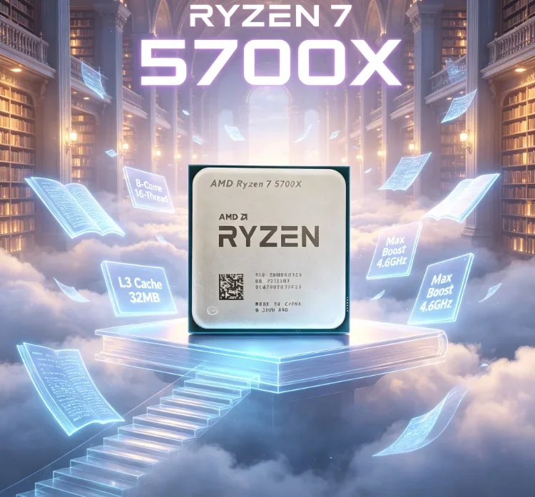 New Tray Version AMD Ryzen 7 5700X 8 Core 16 Thread CPU 7NM 32M Cache 3.4GHz 4.6GHz AM4 DDR4 Desktop Gaming Processor No Cooler
