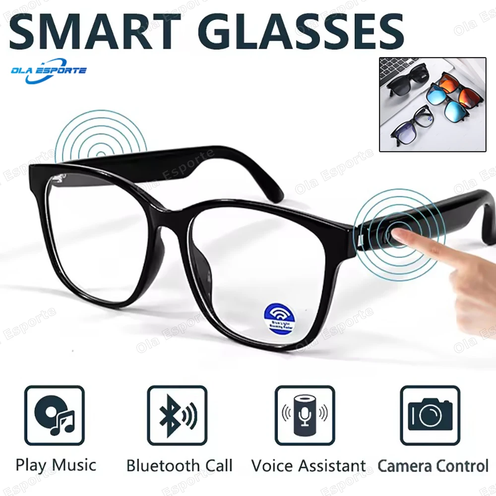 

Новые модные умные аудио очки с искусственным интеллектом, голосовой помощник, Bluetooth вызов, воспроизведение музыки, мужские и женские умные солнцезащитные очки, управление камерой, стекло