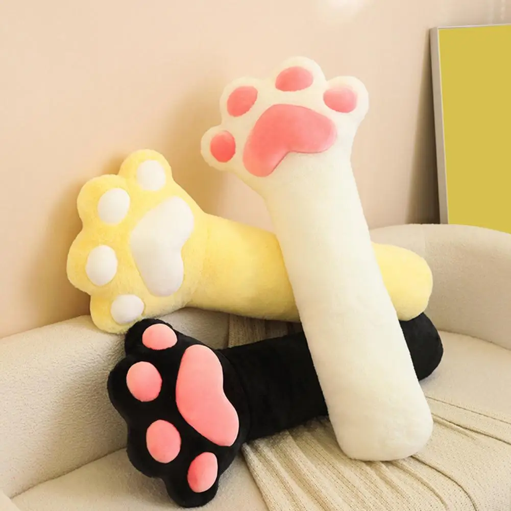 Cat Plush Stuffed Huggable Kitty Pillow Plush Cat Paw Leg Pillow for Side Sleepers Elastic Fully Filling Toy for Sofa Bed Couch