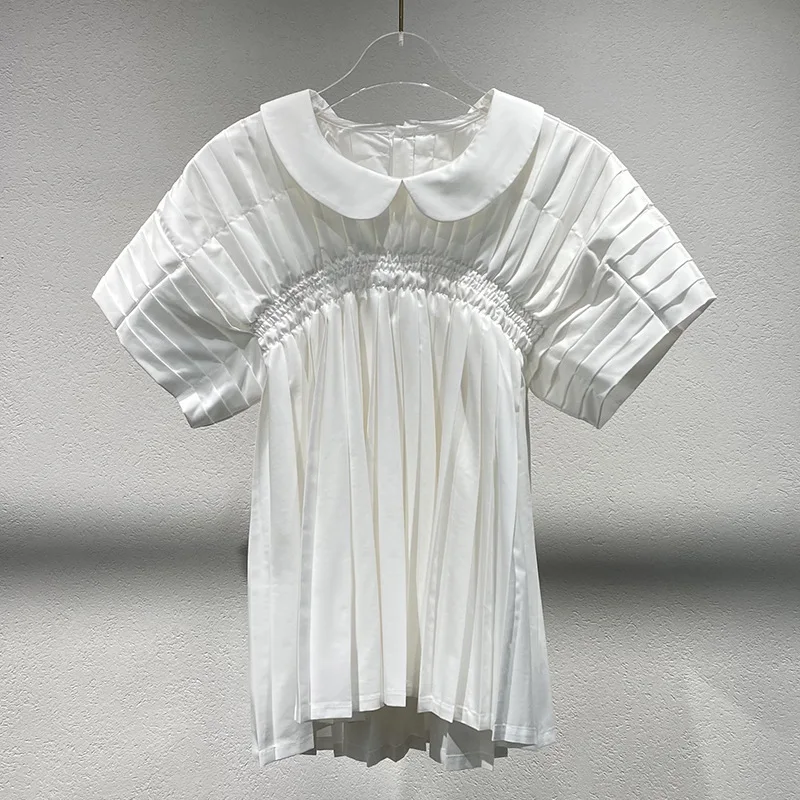 

2025 Summer Doll Collar Sweet Girl Shirt Loose Short-Sleeved Top for Women polo shirt women