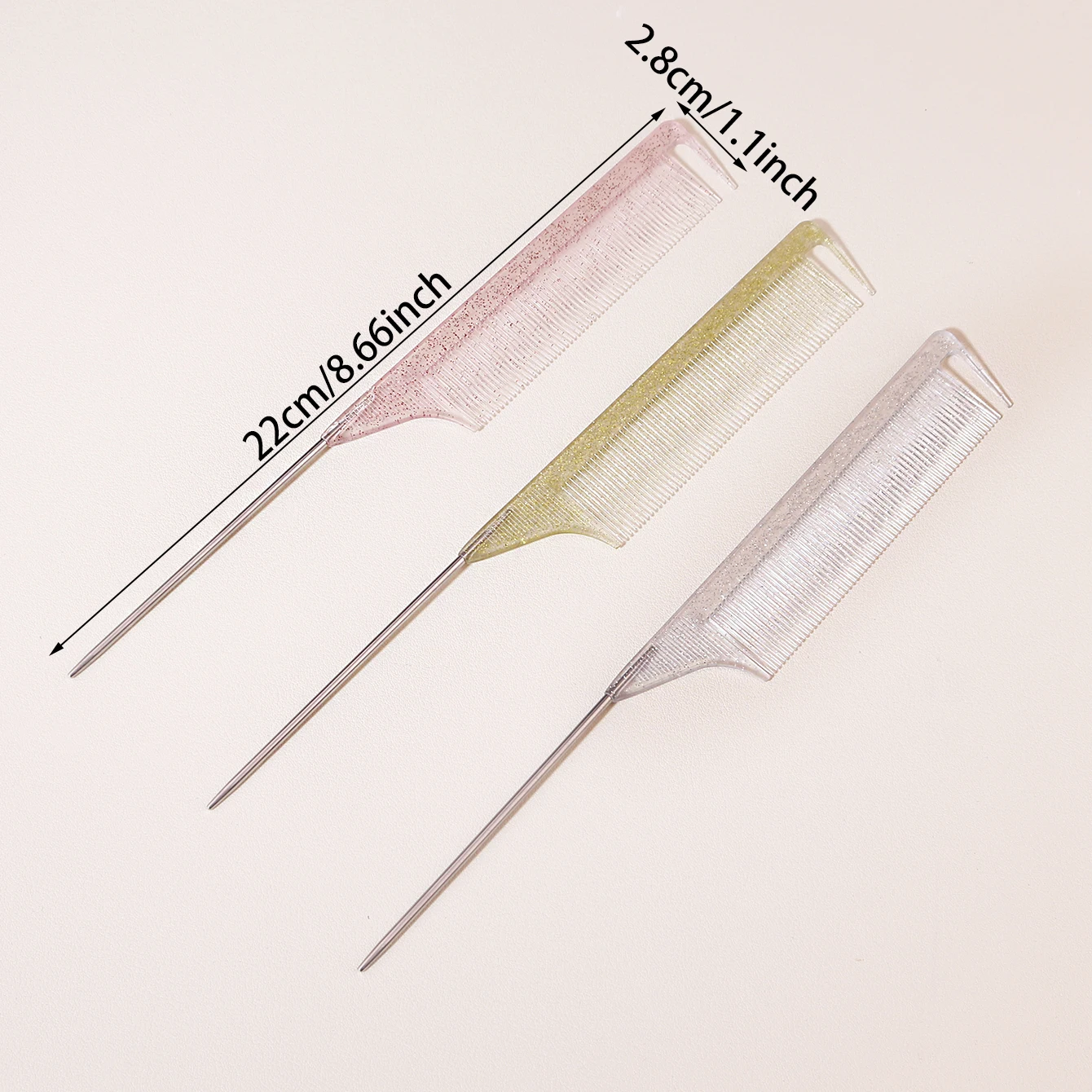 1Pc Rat Tail Comb， Anti Static And Heat Resistant Teasing Lightweight Comb For All Hair Types，Special for real hair wigs