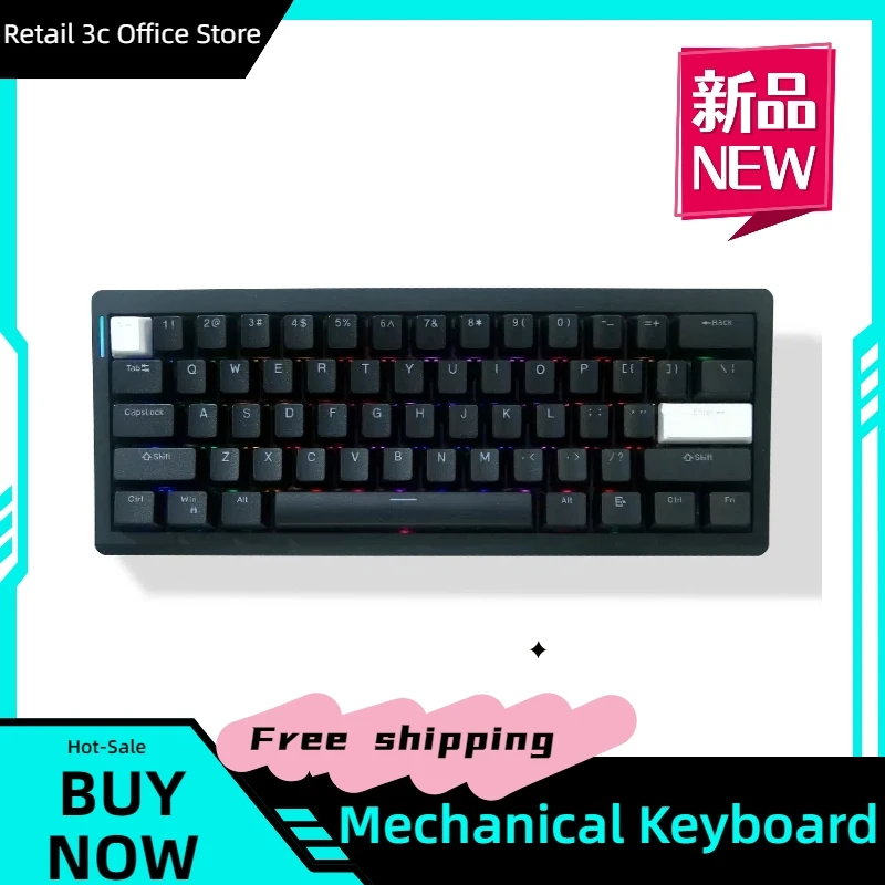 

Gmk61 84-Key Three-Mode Mechanical Keyboard Hot-Swapable Gasket Structure Finished Bluetooth Wireless Rgb Custom Mahjong Sound