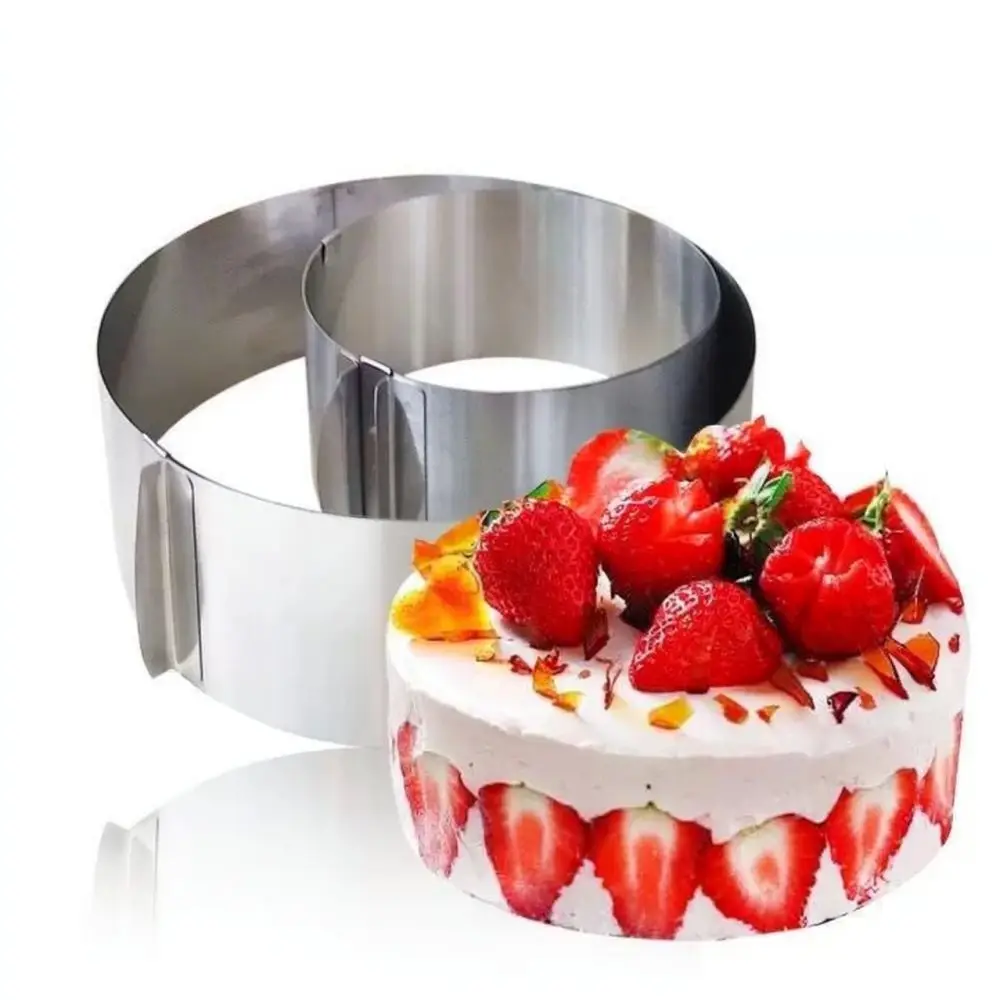 Adjustable Round Mousse Ring Stainless Steel Baking Mold Telescopic Cake Cutter For Kitchen Pastry Dessert Making Tool