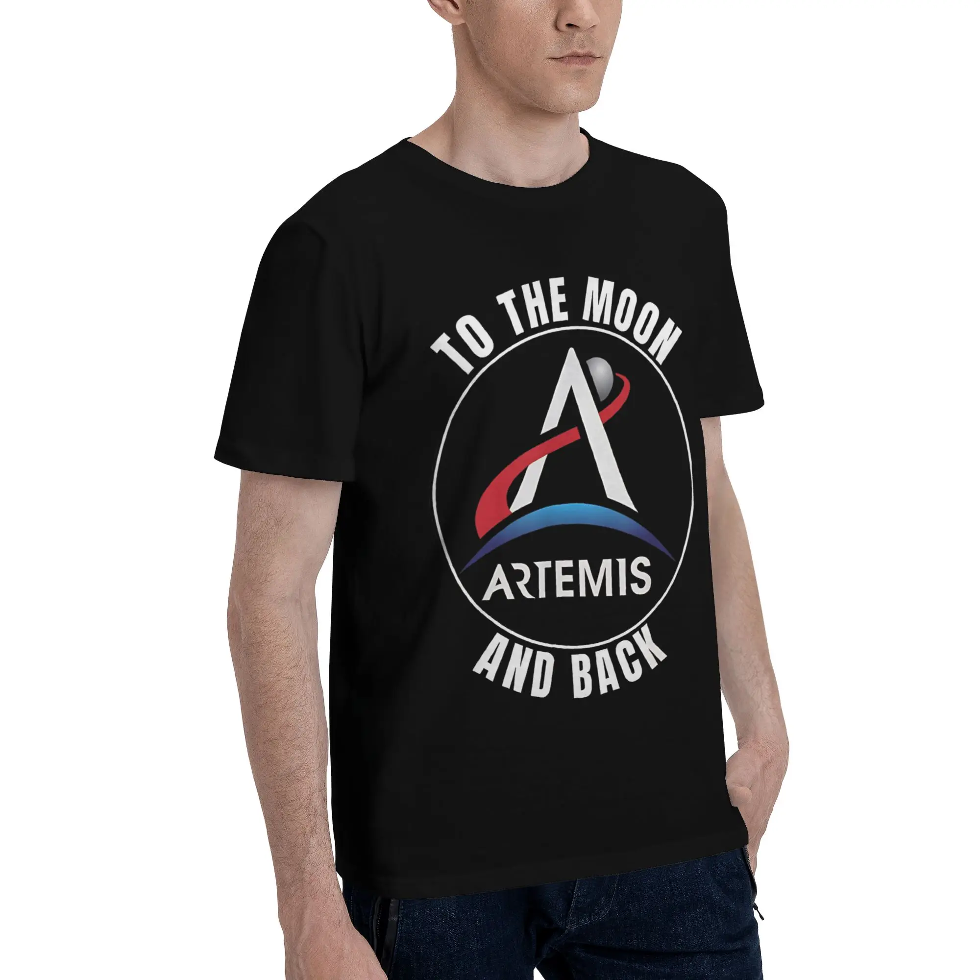 Mens Womens Artemis II Mission To The Moon 2026 Artemis 2  Shirt 100% Cotton Graphic Print T-Shirt  Top Clothing