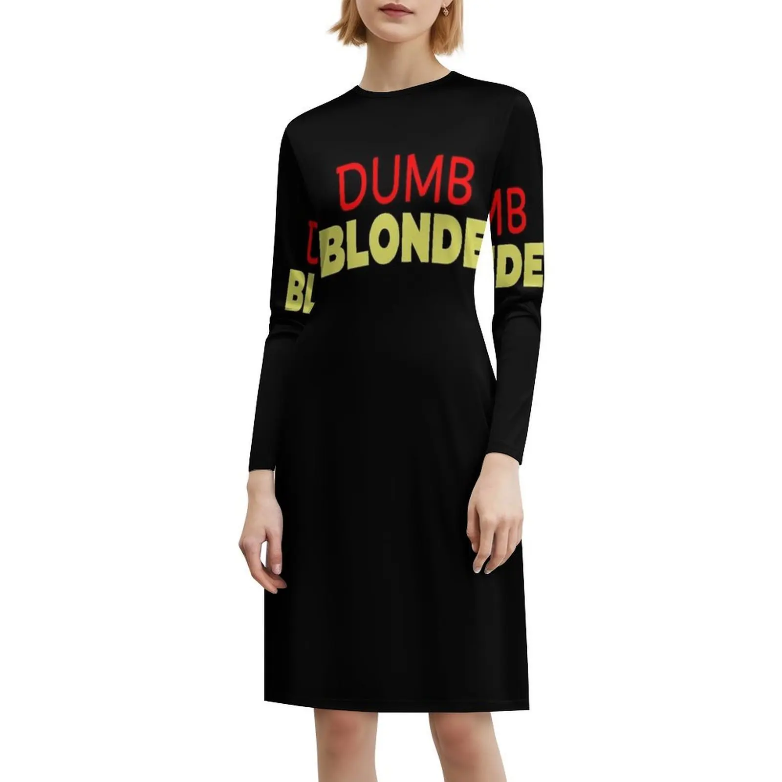 فستان كاجوال على الطراز الكوري الداكن من There’s-No-Fighting-It-with-Our-Dumb-Blonde-Dark للنساء فساتين سيدة المكتب اليومية البسيطة هناك S #6