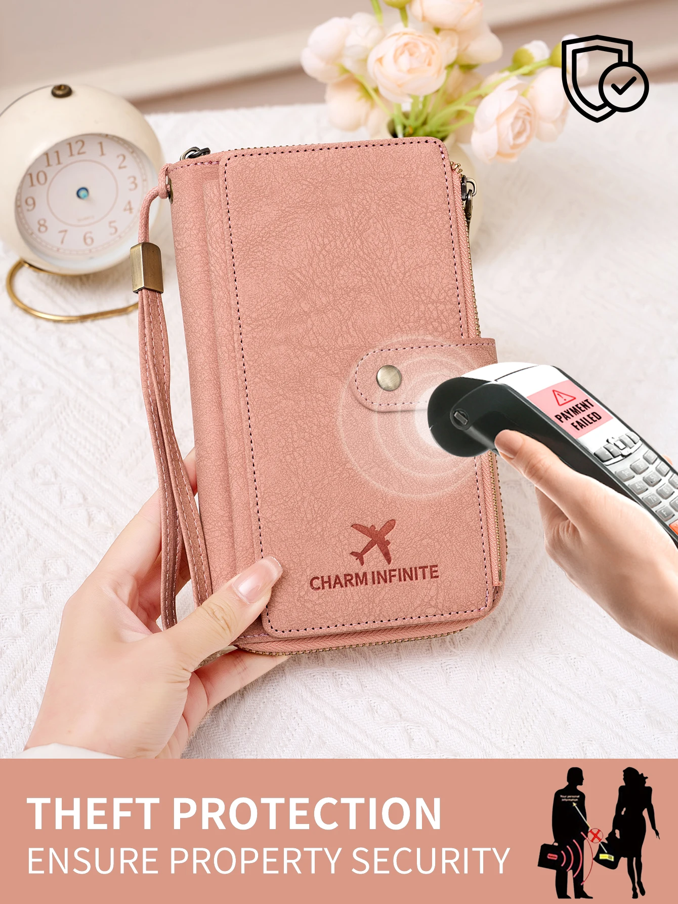 New Travel Passport Clip Wallet Women and Men Multifunctional PU Leather Card Holde RFID Anti Theft Swiping Wallets Storage Bag