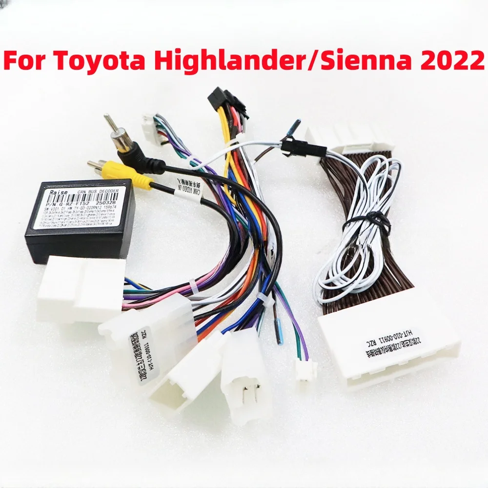 

Newest Raise Canbus Box Decoder RZ-FT52 For Toyota Highlander/ Sienna 2022 Android Car Radio 16 Pin Wiring Harness Power Cable