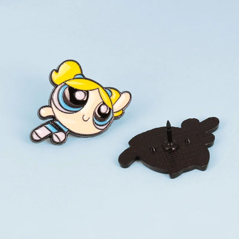 Powerpuff Meisjes Emaille Pinnen Anime Cartoon Metalen Broche Badges Schattige Mode Rugzakken Pin Accessoire Sieraden Cadeau Voor Vrouwen