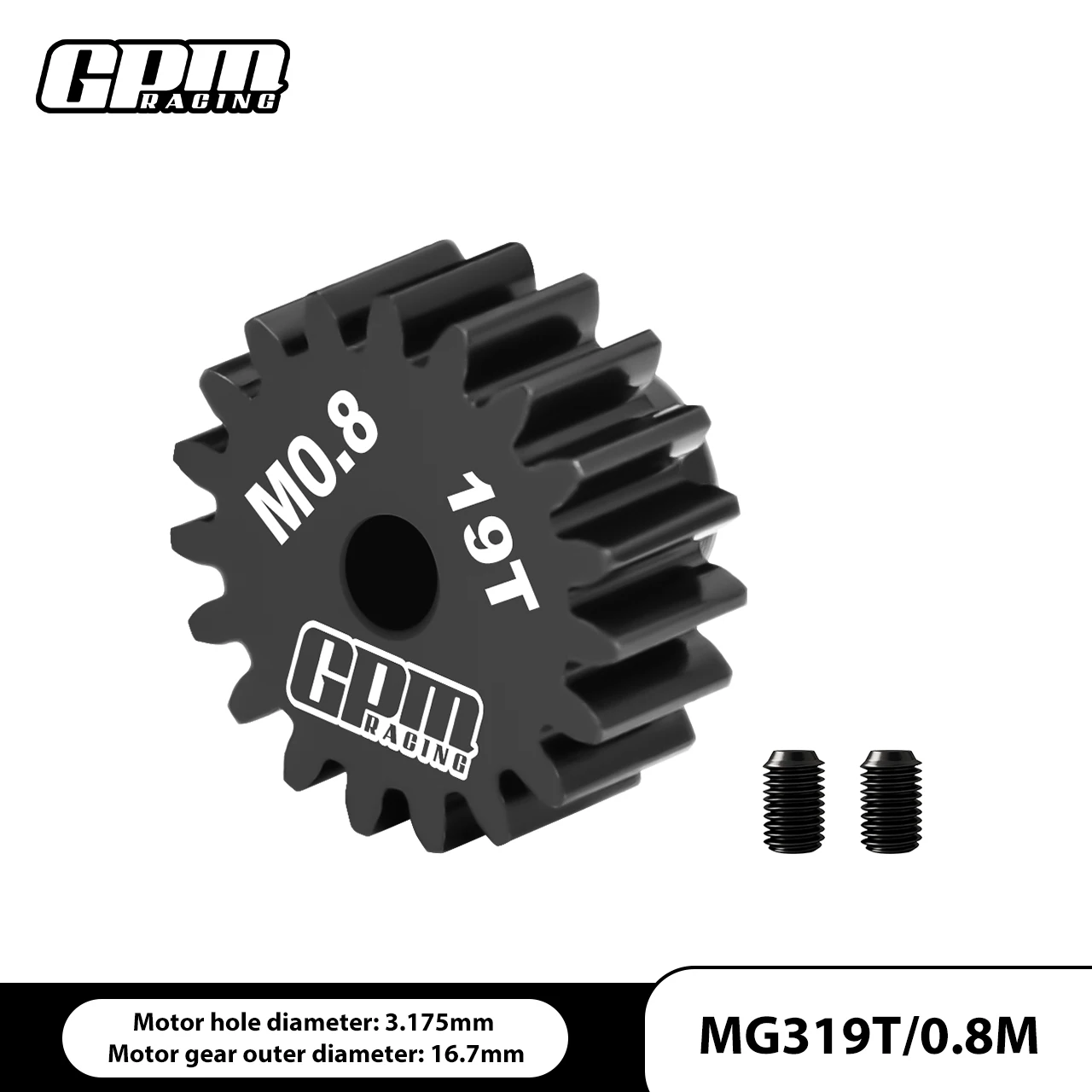 GPM 40Cr stalen motortandwiel 15T-30T (32P / M0,8 / 3,175 mm) rondsel