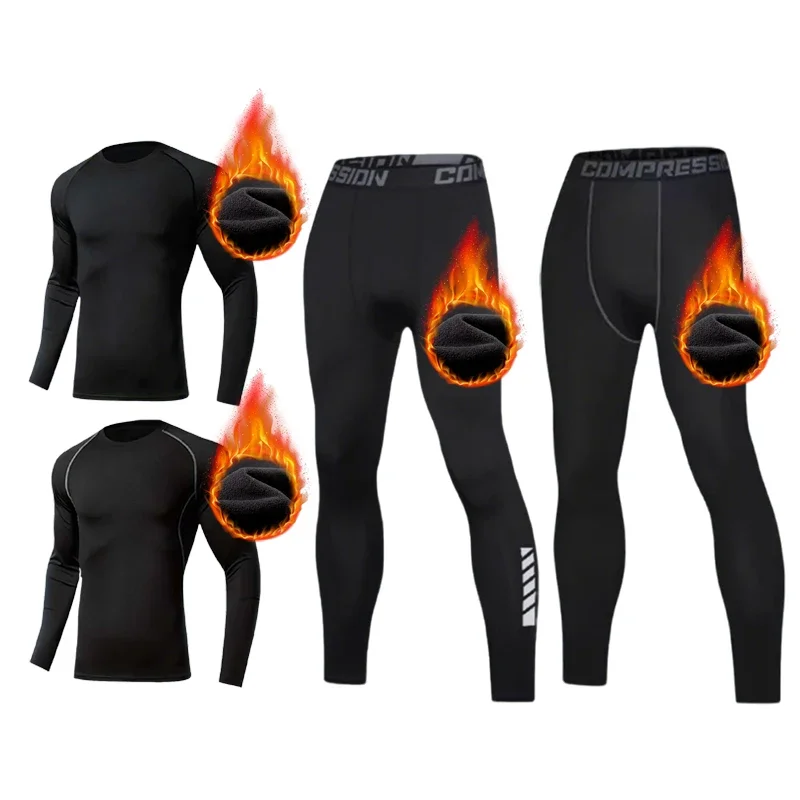 2025 Men's warm underwear, with a wide range of styles, providing double warmth, as a base layer for exercise.