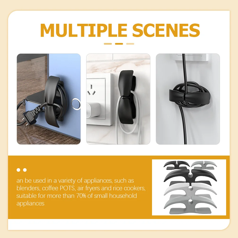 

5Pcs Cord Organizer Kitchen Appliances Adhesive Cord Winder Holder for Coffee Maker Cooker Air Fryer Cable Management