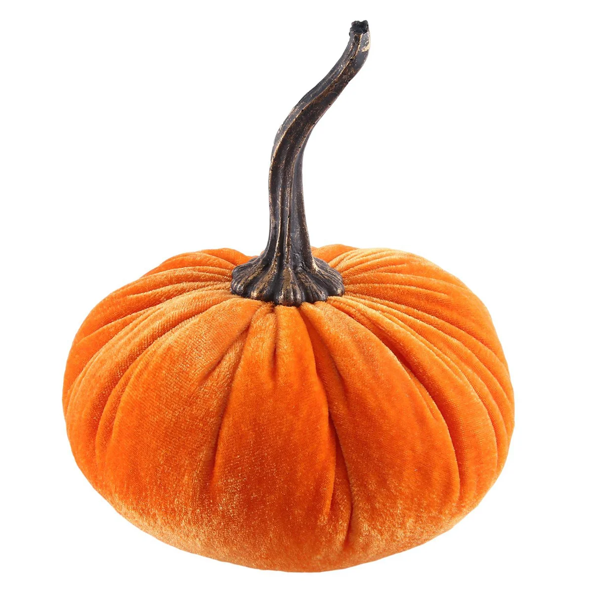 Calabazas de terciopelo grandes para decoración, calabazas artificiales hechas a mano, decoración del hogar de otoño, Halloween, Acción de Gracias, naranja