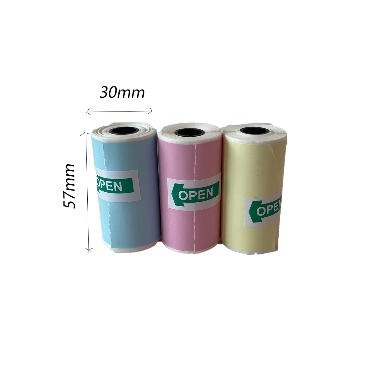 Цветная самоклеящаяся термобумага 57 мм, наклейка для этикеток, белая самоклеящаяся бумага для мини-термопринтера, домашний детский DIY