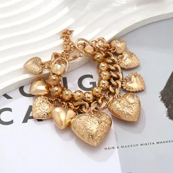 Metal Chunky Chain Heart Geometric Bracelet for Women ZAA New Classic Vintage Design Jewelry Party AccessoriesZAA