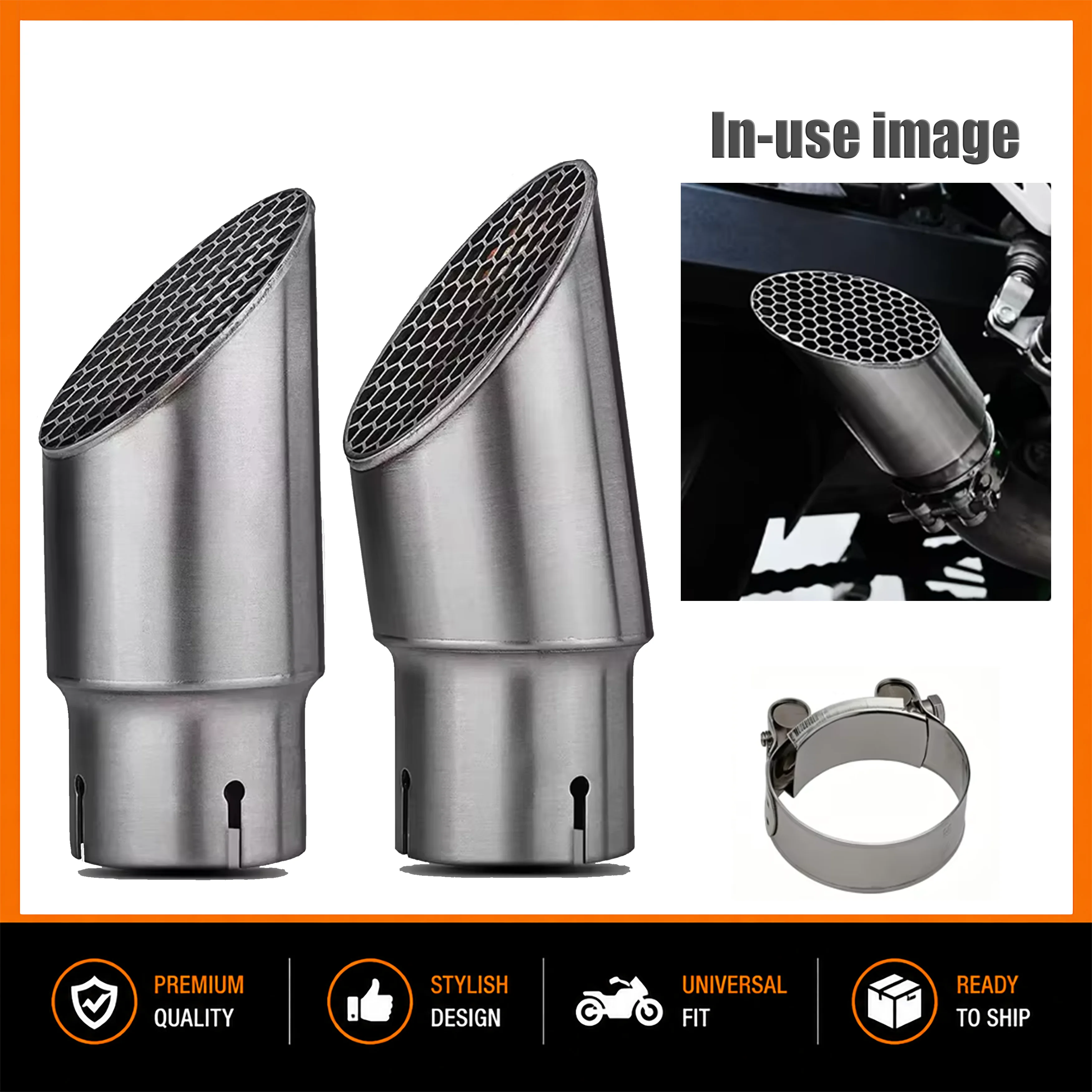 51mm Universal Motorrad-Auspuffendrohr für Yamaha MT-07 MT-09 R3 R25 R6 XSR700 XSR900 Suzuki GSX-R600/750 GSX-S750
