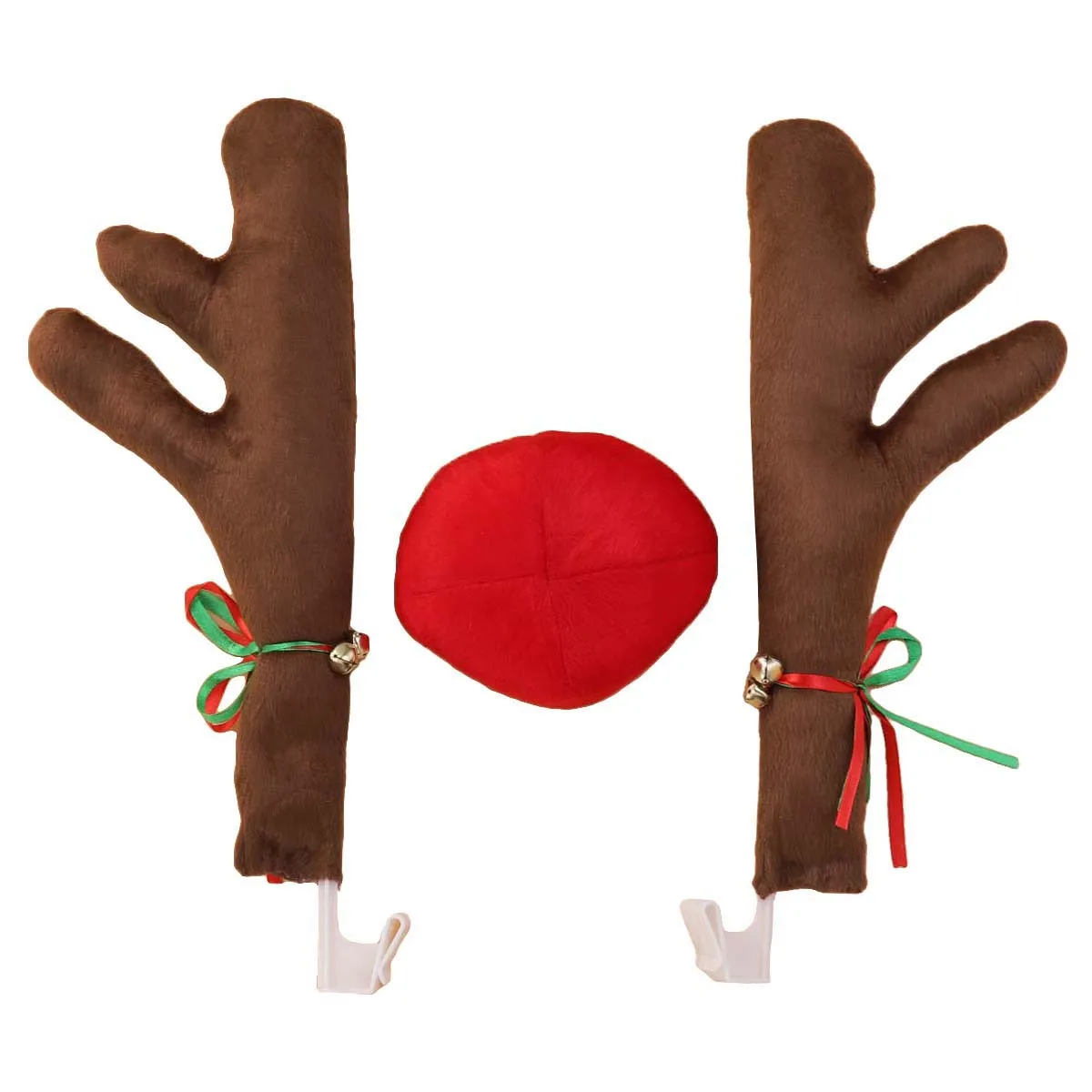 قرون سيارة متينة مع تصميم رائع للأنف، مجموعة زينة عيد الميلاد للمركبات، سهلة التثبيت، لا حاجة لأدوات