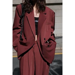 Koreanische Frühling Herbst Frauen neue gespleißte gekerbte Knopf Tasche Mode einfarbige minimalist ische lässige Langarm Blazer