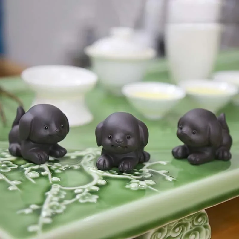 

Ceramic Purple Clay Tea Pet Cow Animal Puppy Sculpture Rabbit Dog Bulldog Calf Statue Celadon Chinese Tea Figurine Desktop Decor
