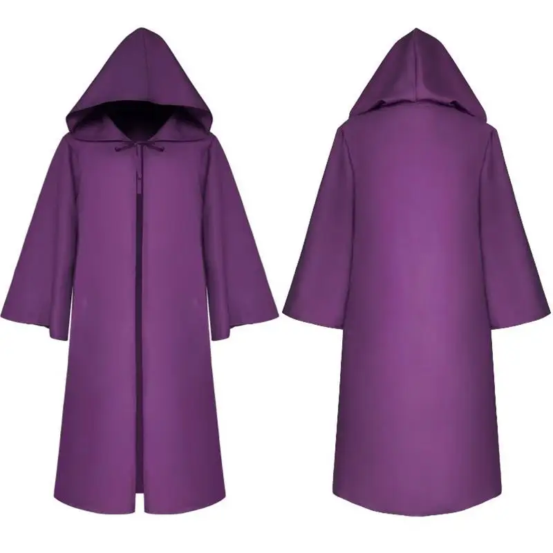 Black Wizard Robe Cape Long Gown Party Dance Stage Performance Classic Halloween Ethnic Women's Fashion Stage Costume Polyester