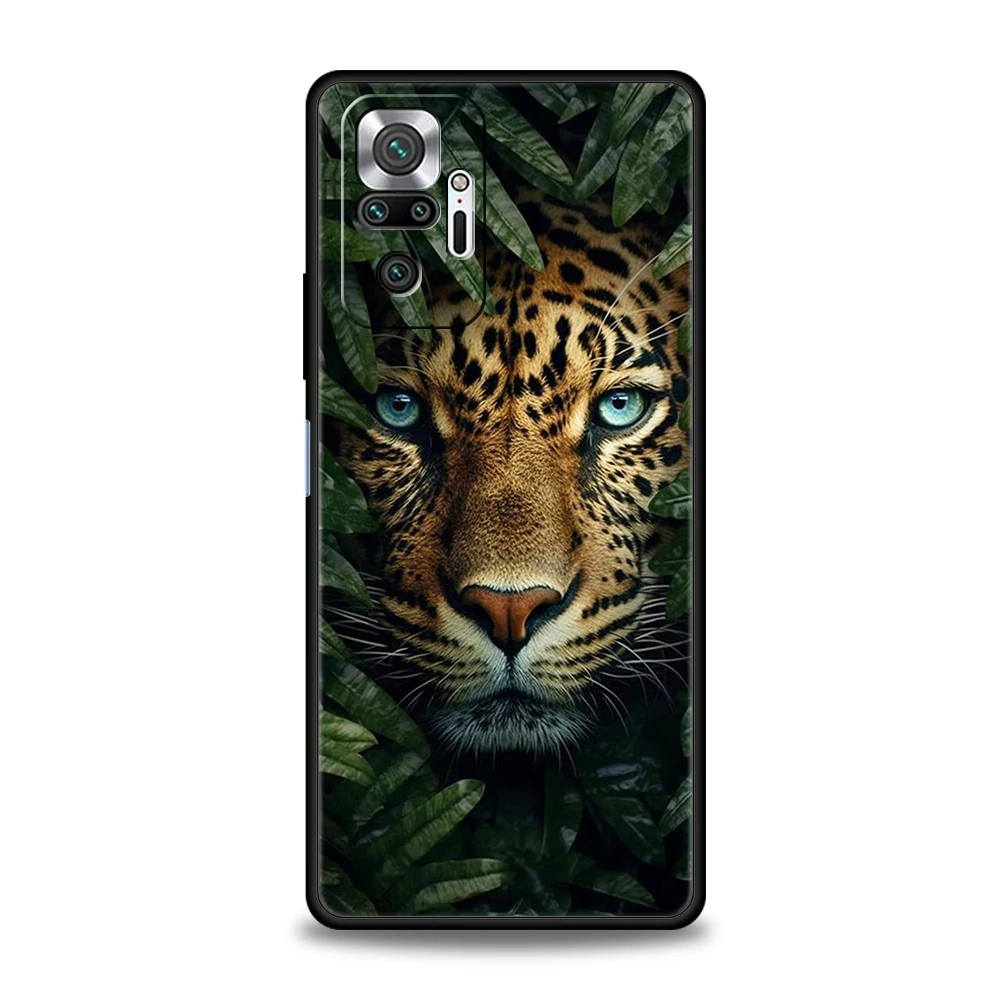 Funda de teléfono con estampado de leopardo para Redmi 13C 10C Note 13 12 10 11 Pro Plus 7 8T K40 K50 Gaming Pro Plus 5G, carcasa suave, bolsas