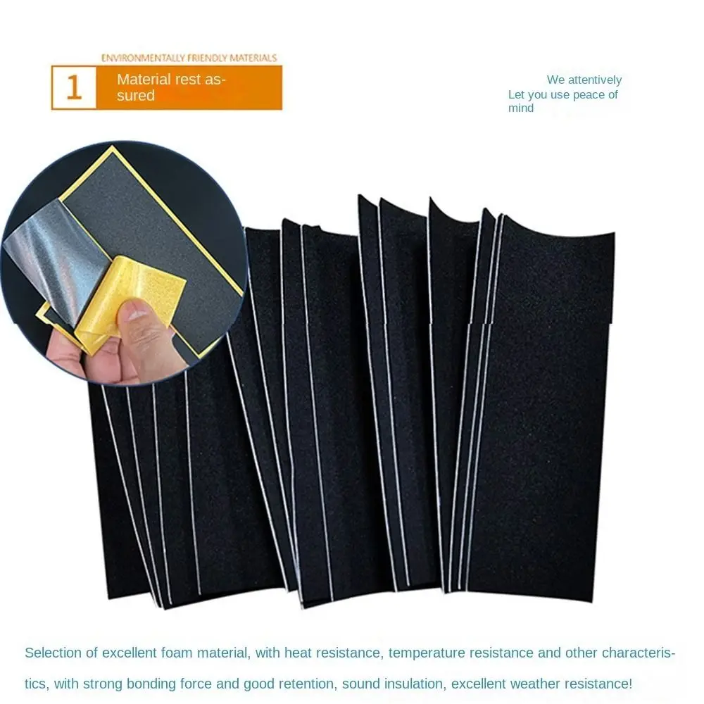 1/6Pcs Foam Grip Fingerboard Grip Tapes Black Self-adhesive Fingerboard Deck Stickers Uncut 110x38mm 100x28mm Non-slip Stickers