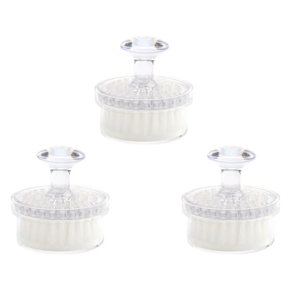 แปรงทำความสะอาดผิวหน้าแบบยาว 3 ชิ้น ใช้งานได้ยาวนาน ปลอดภัย สบาย ใช้ได้ระหว่างเดินทาง แปรงทำความสะอาดผิวหน้าสีขาว อุปกรณ์ดูแลผิวหน้า เครื่องทำความสะอาดผิวหน้า