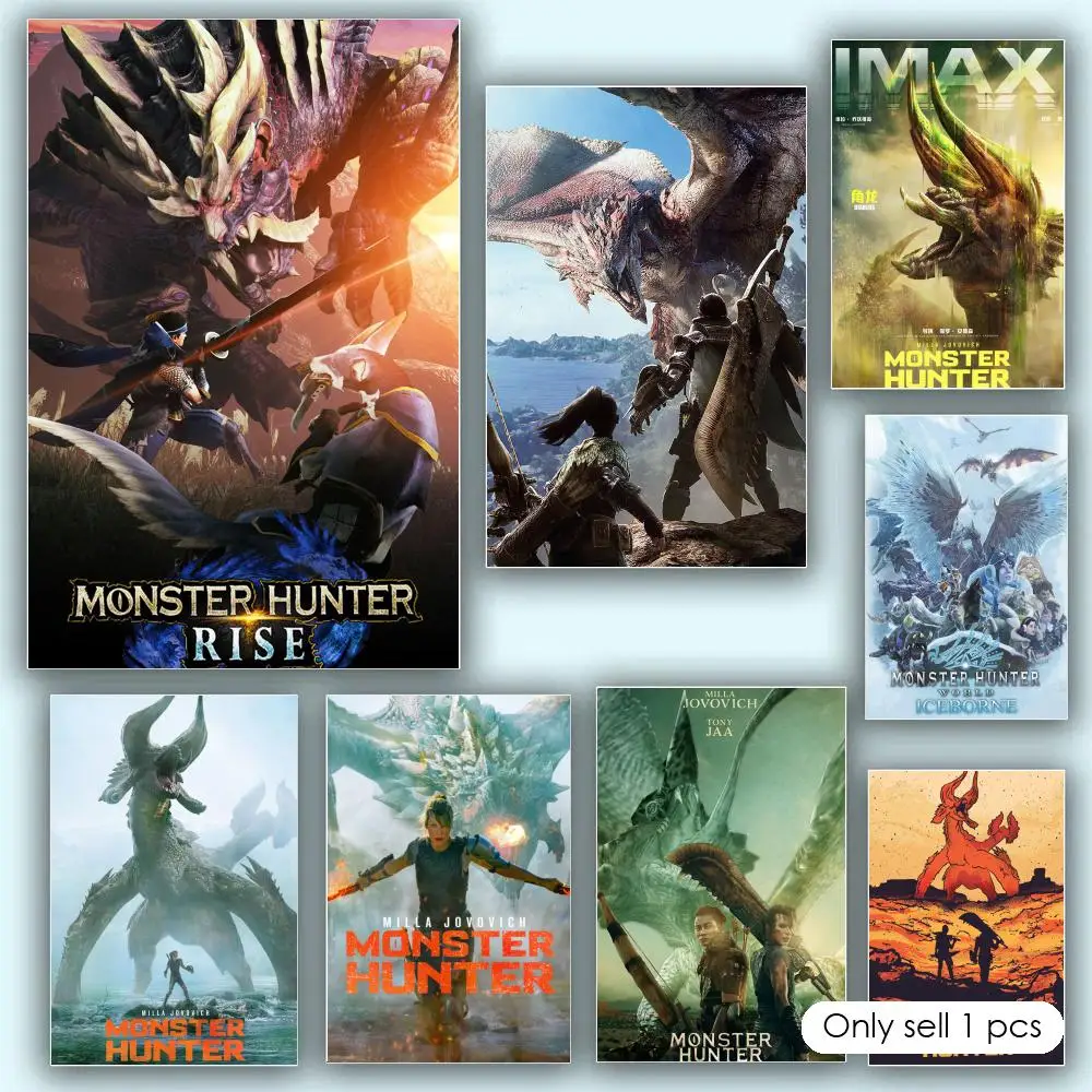 Monster Hunter: World Poster Flat Appearance Designer Simple Care Clean Finish Vintage Ready-Made Movie