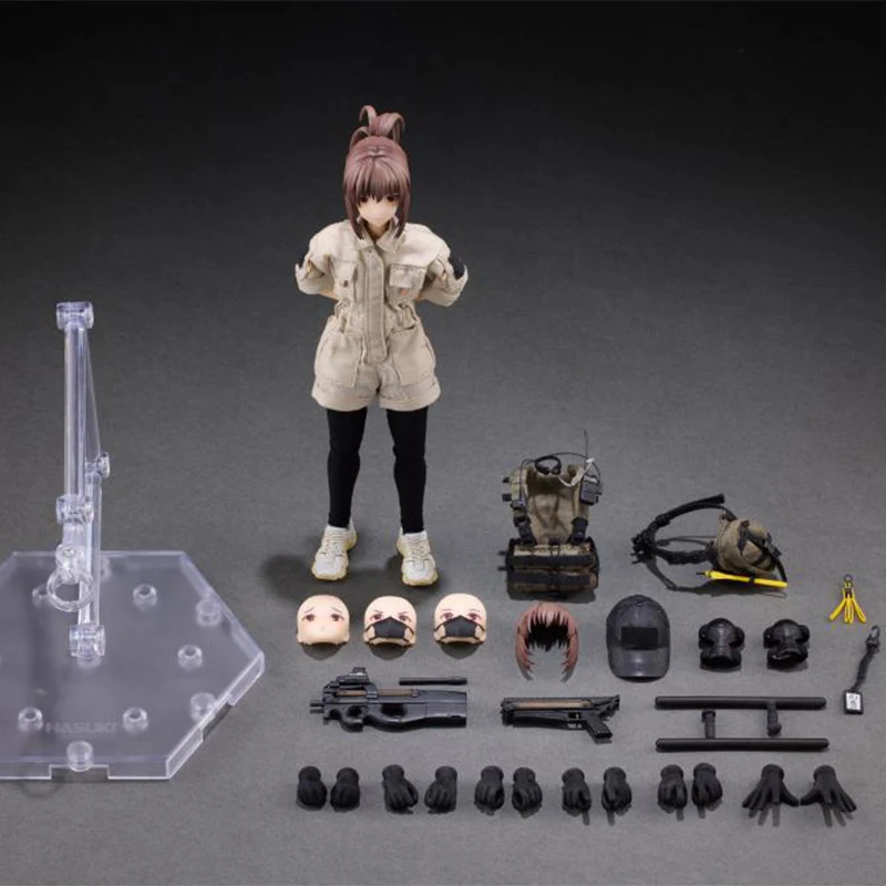 

Original HASUKI Pocket Art PA006 1/12 Pilot Guard Mobile Suit Girl Action Figure Female Soldier statue Customized Kids Toy Gift