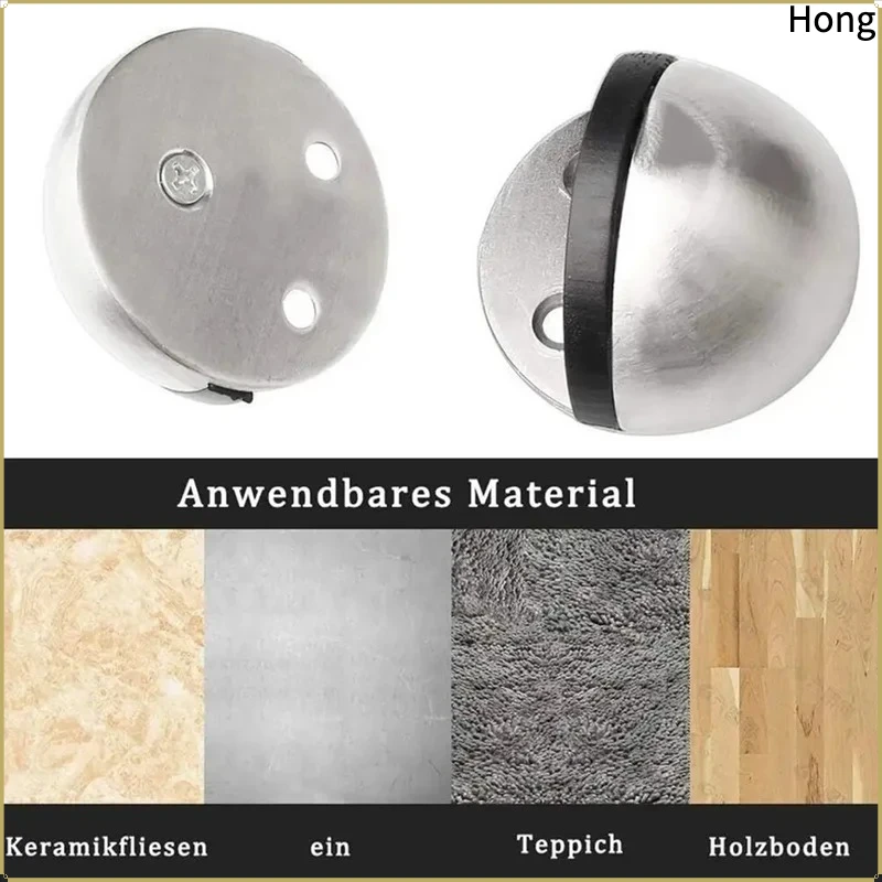 【Flash-Deal!】Floor Door Stoppers Stainless Steel Floor Door Stopper 4X Floor Door Stops Floor Mounted Door Stoppers For Studio H