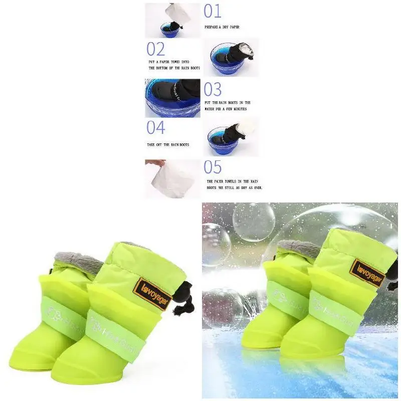 Pet Dog Rain Boots Silicone Antiskid Waterproof Protective Warm Dog Shoes Rain Day Wear Essential Dog supplies Shoes for dogs