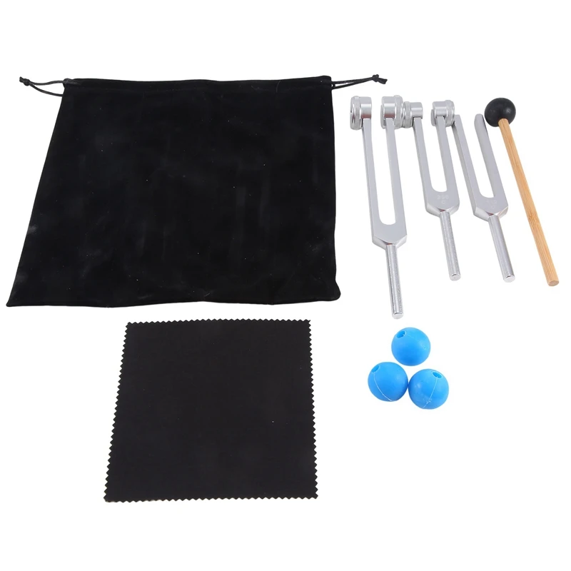 Tuning Fork Set (128Hz, 256Hz, 512Hz),For Sound Healing, Meditation, Therapy ,Reliever Stress