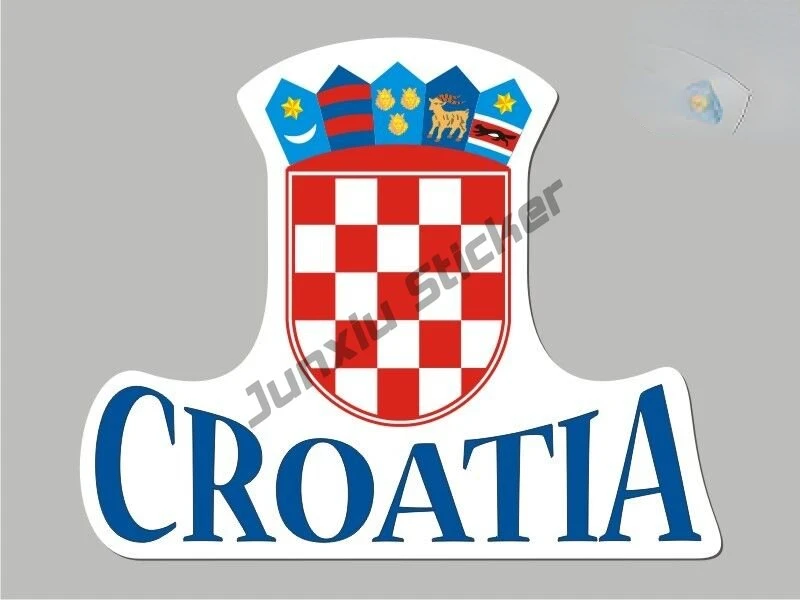 HR Croatia Croatian Country Code Hrvatska Oval Shapes Sticker Flag Car Body Laptop Decorative Decal Waterproof Decor