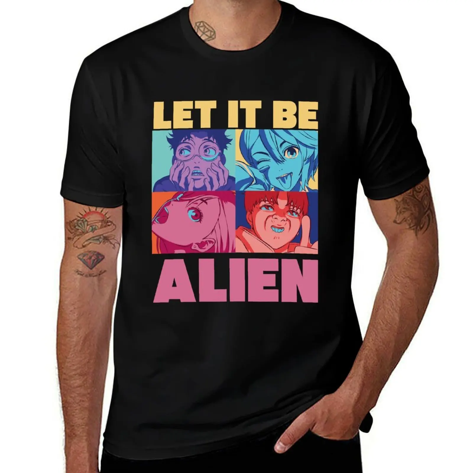 BE DANDADAN: LET ALIEN IT T-Shirt Big and Tall Solid Color T-Shirt