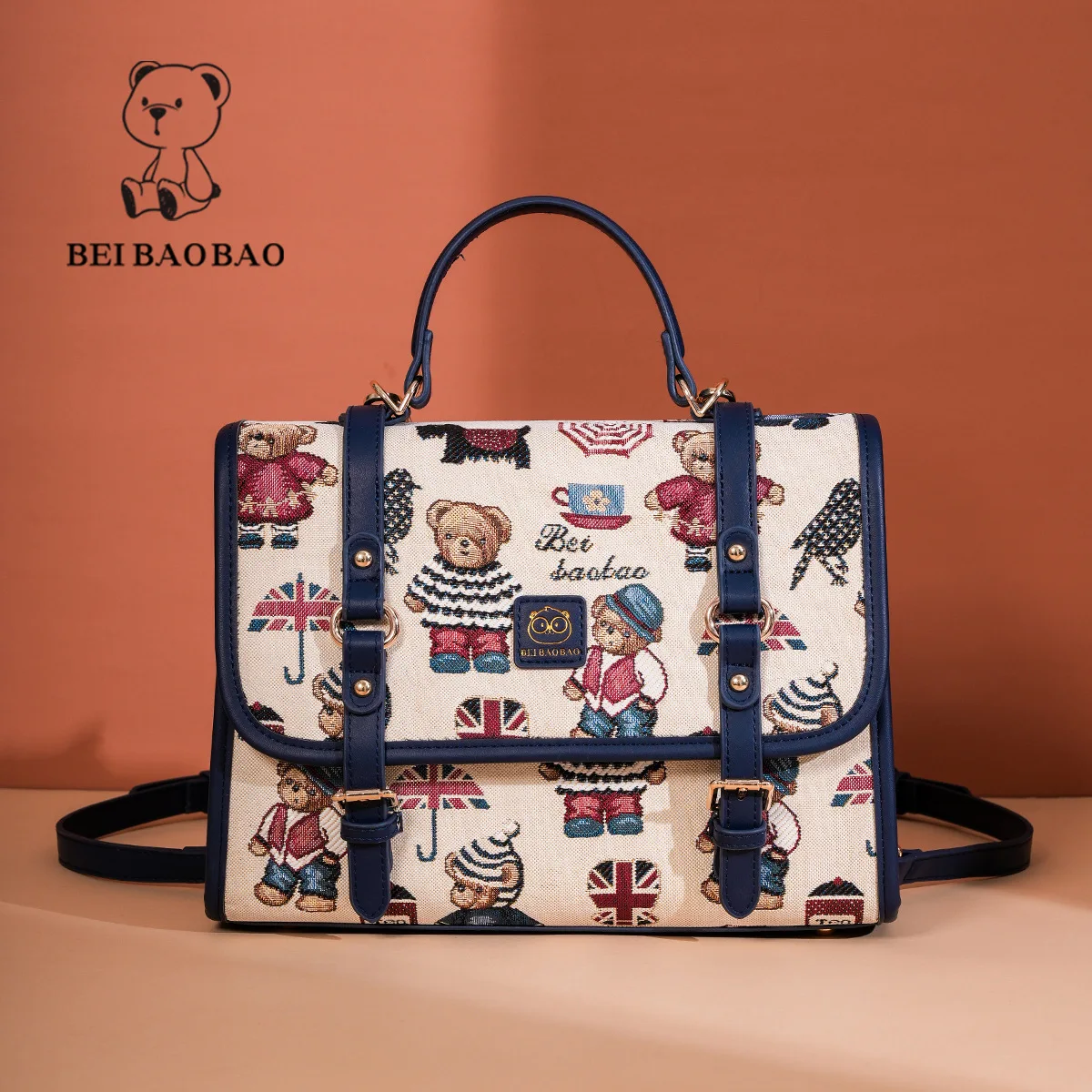 

Beibaobao 2025 New Shoulder Bag Summer Large Capacity Women's Bag Cartoon Bear Versatile Handbag Fashion Backpack