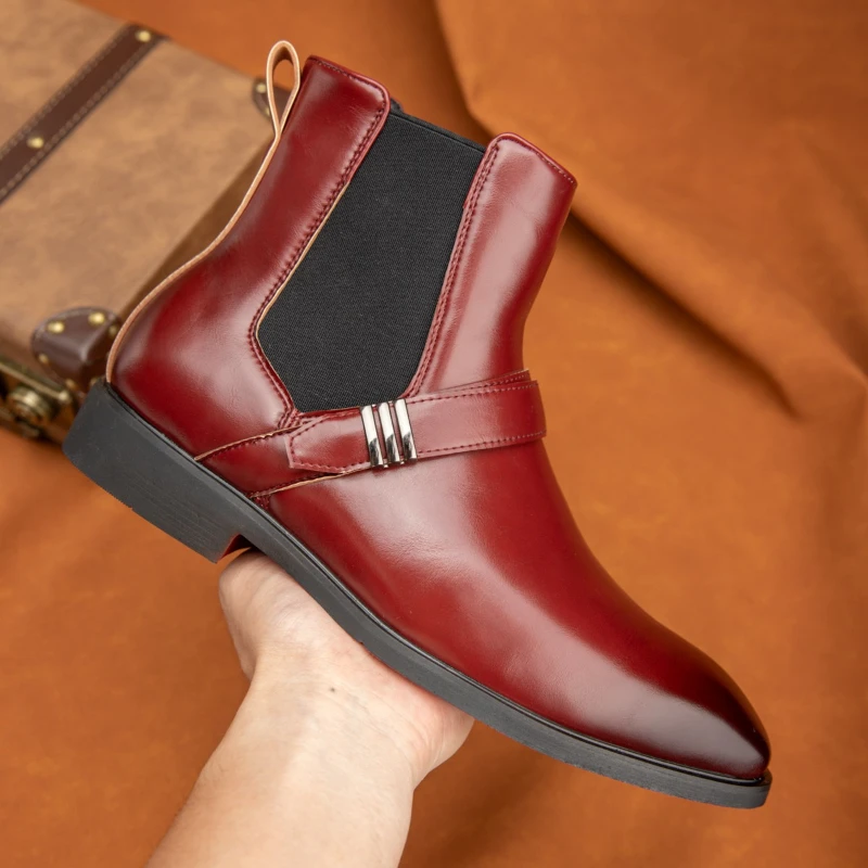 

Мужские ботинки челси из искусственной кожи на низком каблуке, однотонные профессиональные классические деловые мужские ботинки, размер 38-46
