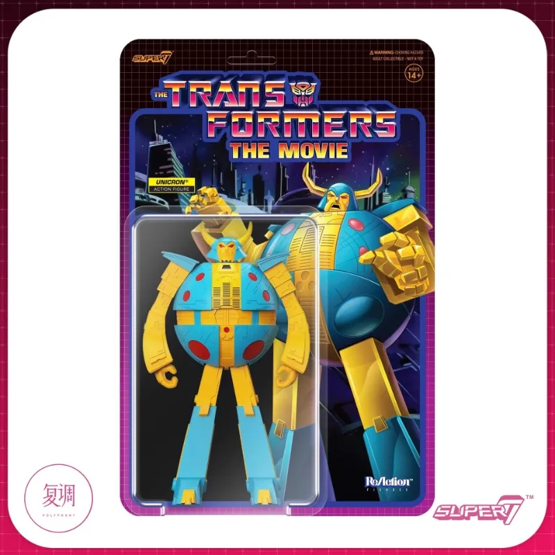 Original Super 7 Transformers Hanging Card Series Unicron Quintesson Sharkticon Toys Hobbies Action Figures Holiday Gifts