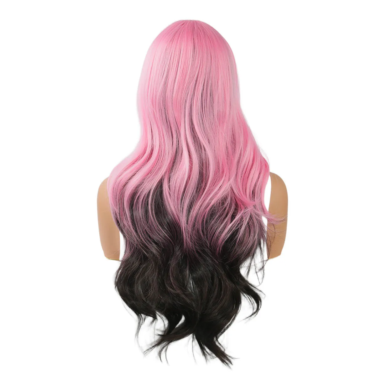 SQRDGQ Synthetic Wigs on Sale Ombre Black Pink Wigs for Woman Natural Natural Wavy 22inch Woman Wigs for Cheap Middle Part Wig
