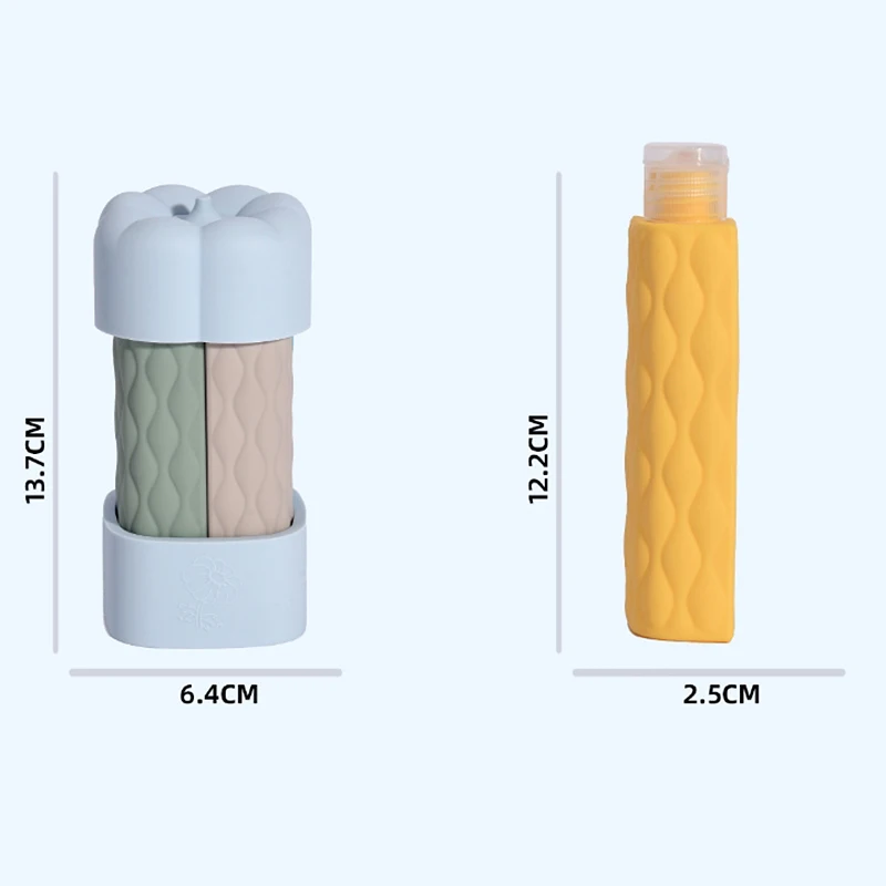 4 in 1 Travel Bottles Silicone Travel Containers BPA Free Leak Proof Refillable Bottle Set for Shampoo Conditioner Lotion