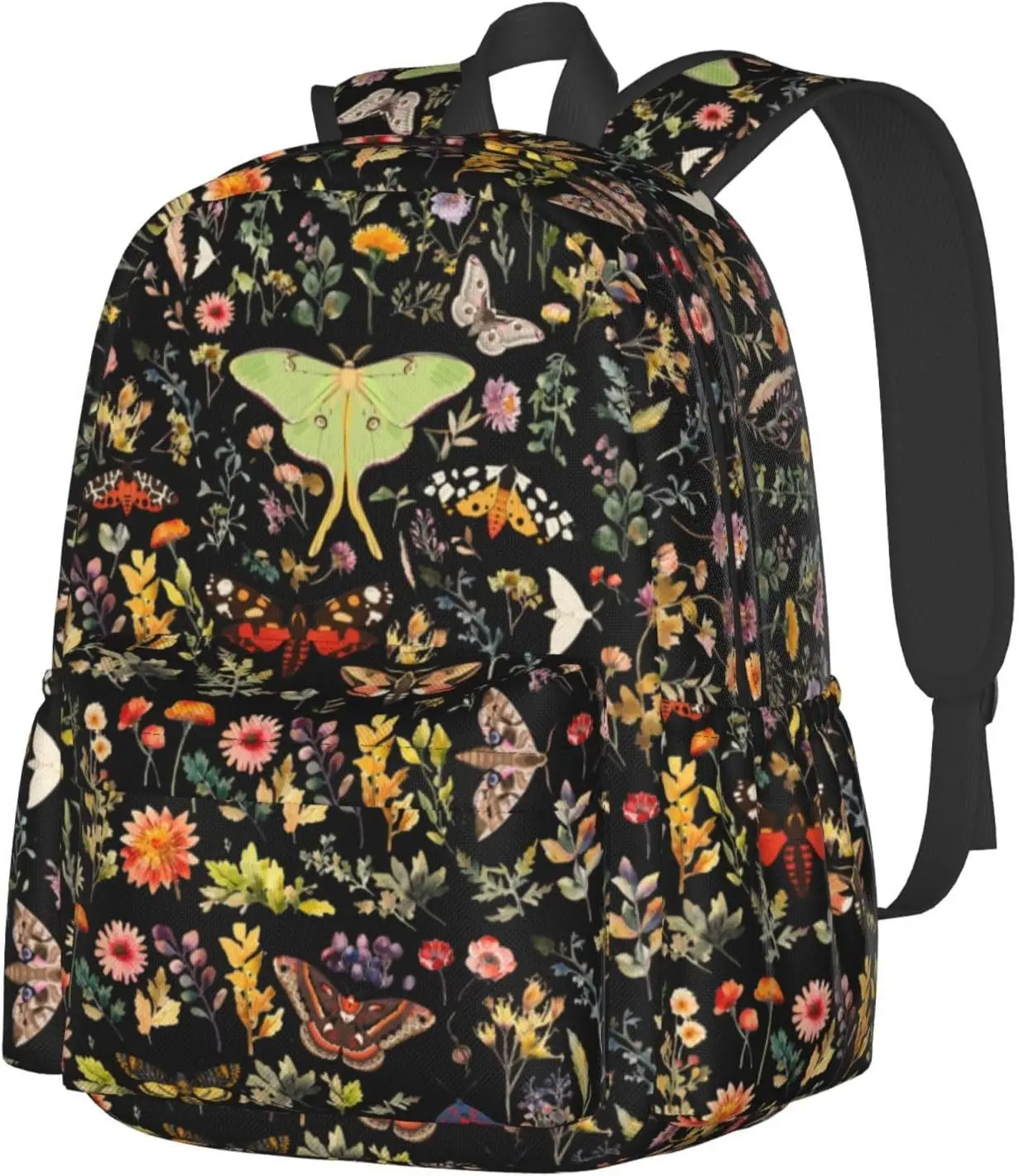 Butterflies Moths Flower Backpack School Bag Lightweight Bookbag Casual Daypack for Girls Boys Kids Women Men Travel Laptop