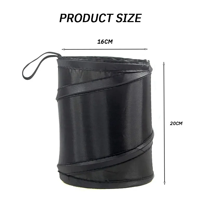 Car Trash Can Portable Durable Foldable Hanging Car Storage Bucket Chair Back Oxford Cloth Storage Bag Trash Can 1pc image 4