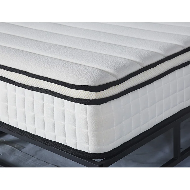 

High density quality fabric bed mattress in a box double size waterproof high bonnell latex foam memory pocket spring mattress