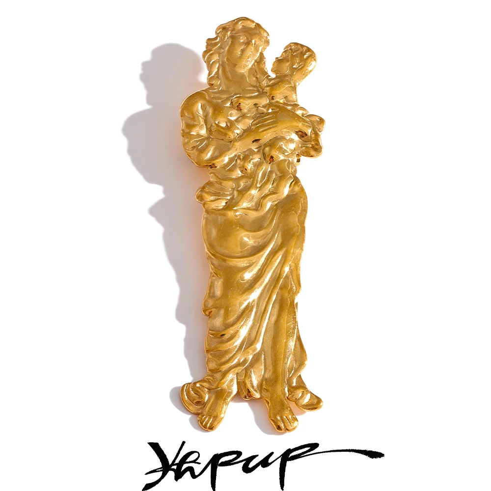 Yhpup Stainless Steel Religious Jewelry Brooch Pin Waterproof Belief Blessings Accessories Wholesale