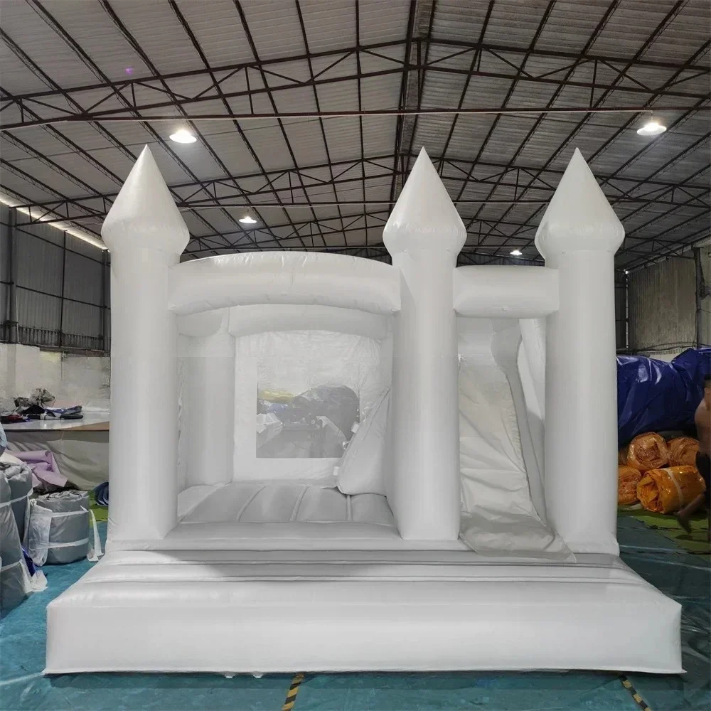 

2025/Factory Price Inflatable Bounce House With Slide White Bouncy Castle For Sale Customized