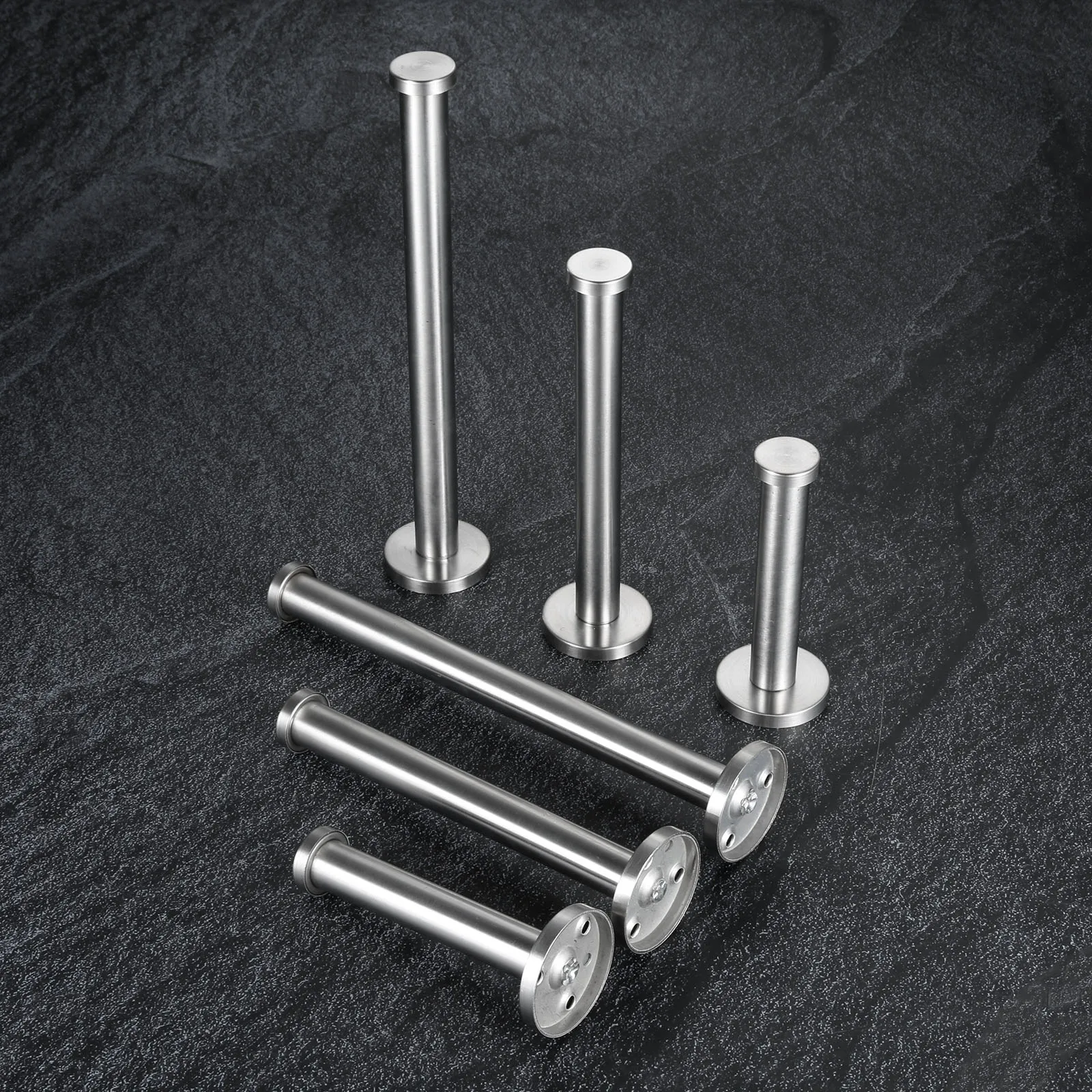 DRELD 2Pcs เสื้อผ้า Robe Hooks สแตนเลสสตีลประตูห้องน้ำตะขอแขวนผ้าขนหนูกระเป๋าติดผนังไม้แขวนเสื้อ W/สกรู