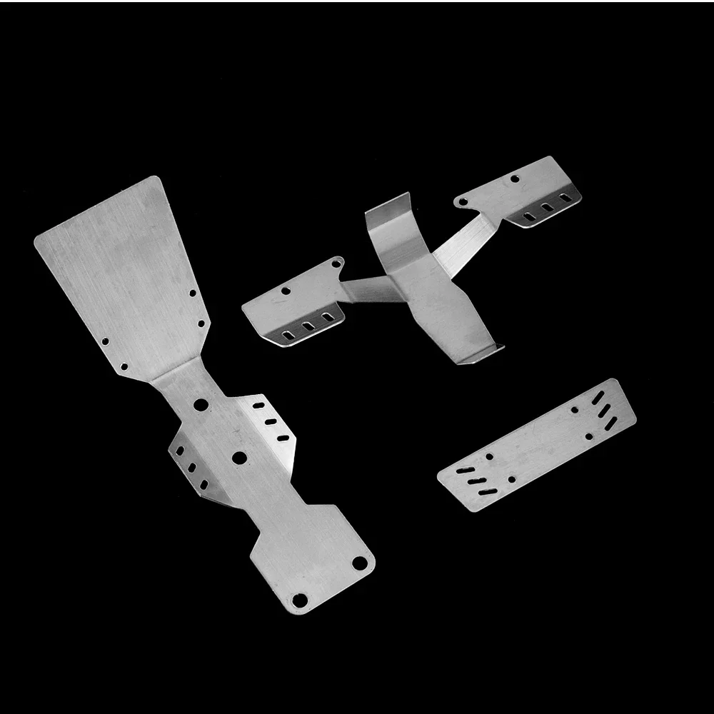 Full Set Stainless Steel Skid Plate Chassis Armor for Traxxas 1/7 UDR Desert Racer RC Truck Front Center Rear Protector Parts
