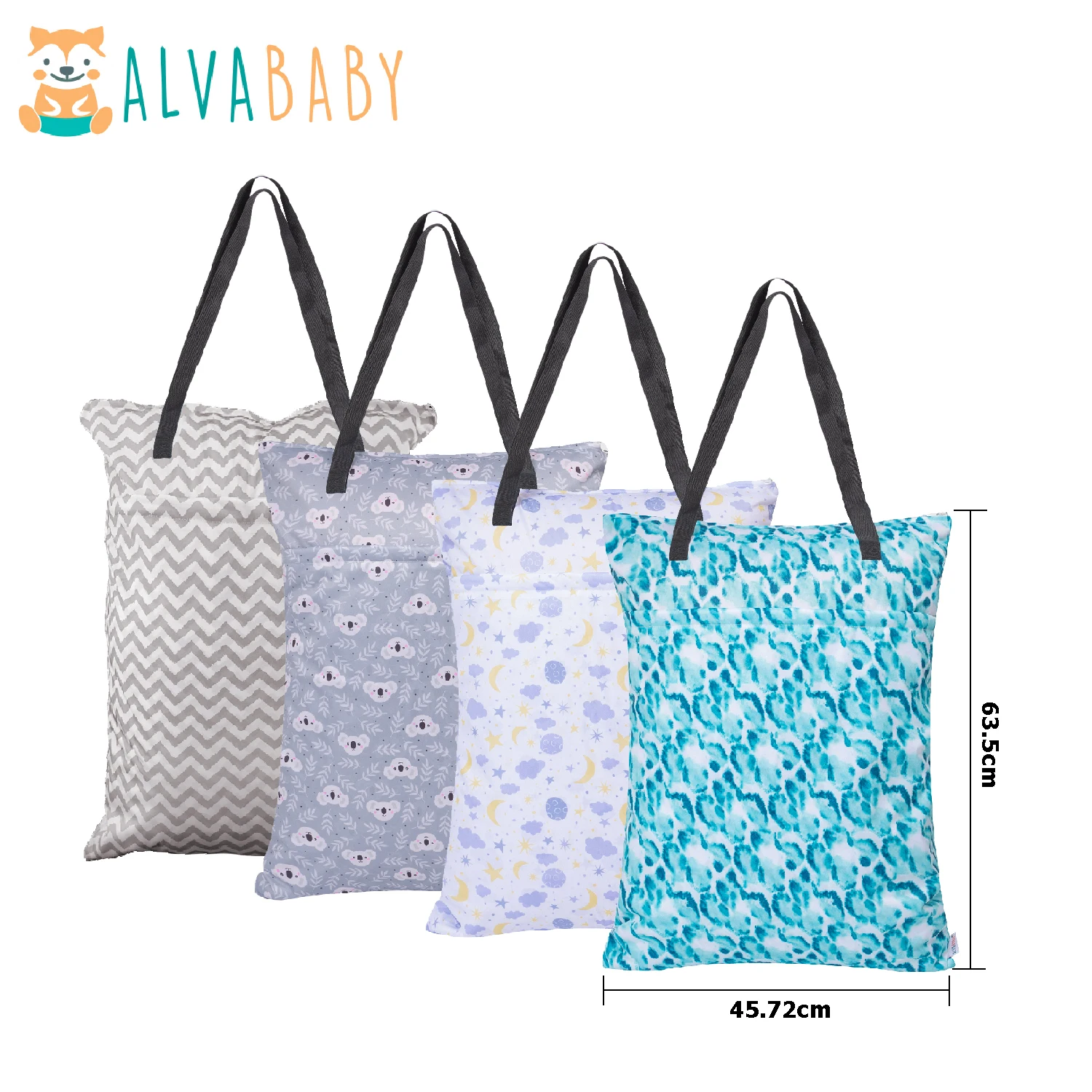 U Pick ALVABABY Large Wet Dry Bag Size 63.5cmX45.72cm Waterproof Hanging Cloth Bag with Double Zippered Pockets Reusable Bag